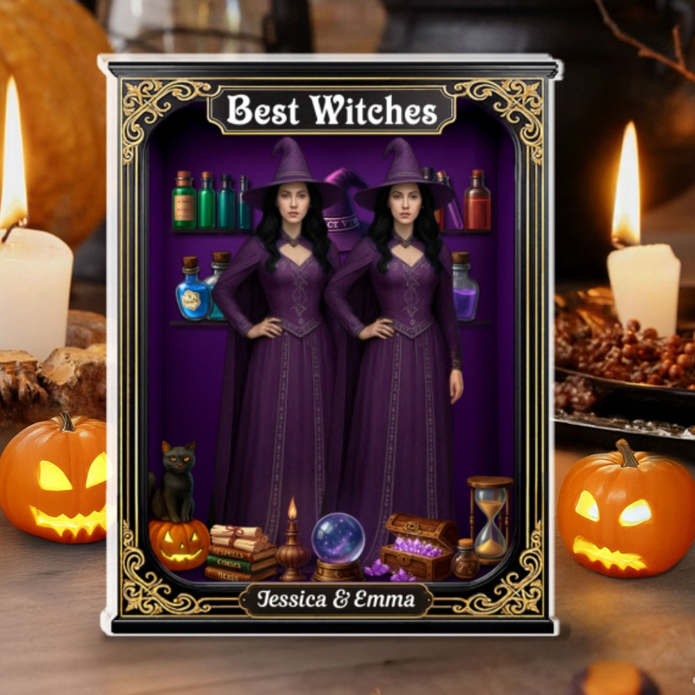 Custom Friendship Decor, Christmas Birthday Gifts For Best Friend • Best Witches - Personalized Acrylic Plaque