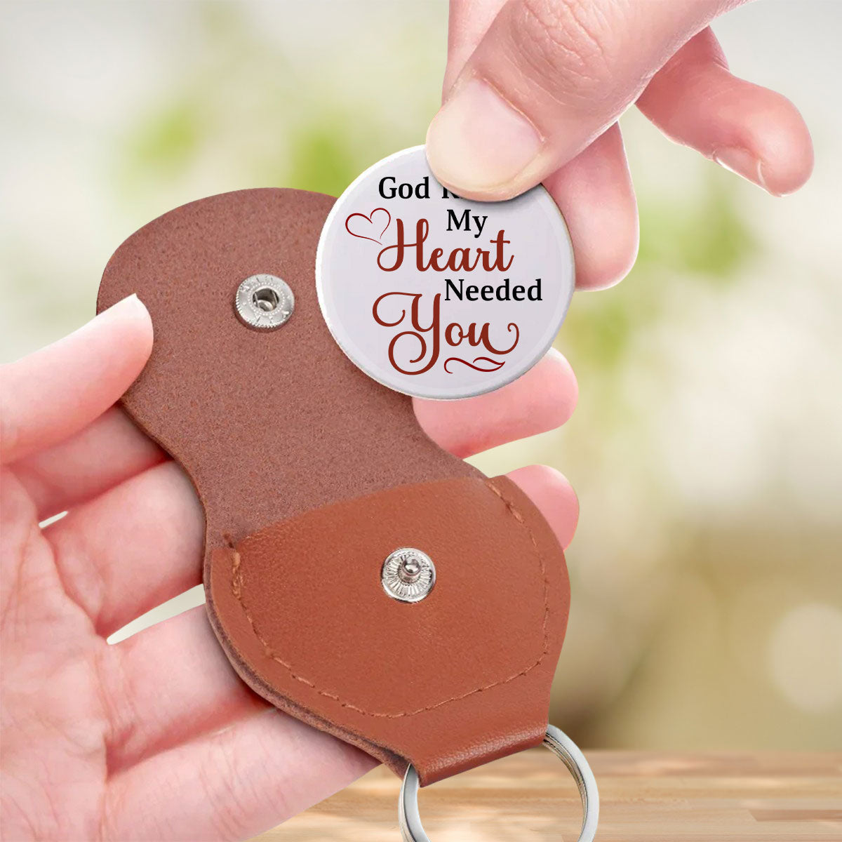 Custom Coin Keychain for Husband, Couple Anniversary Valentine's Day Gifts • My Heart Needs You - Personalized Pocket Hug