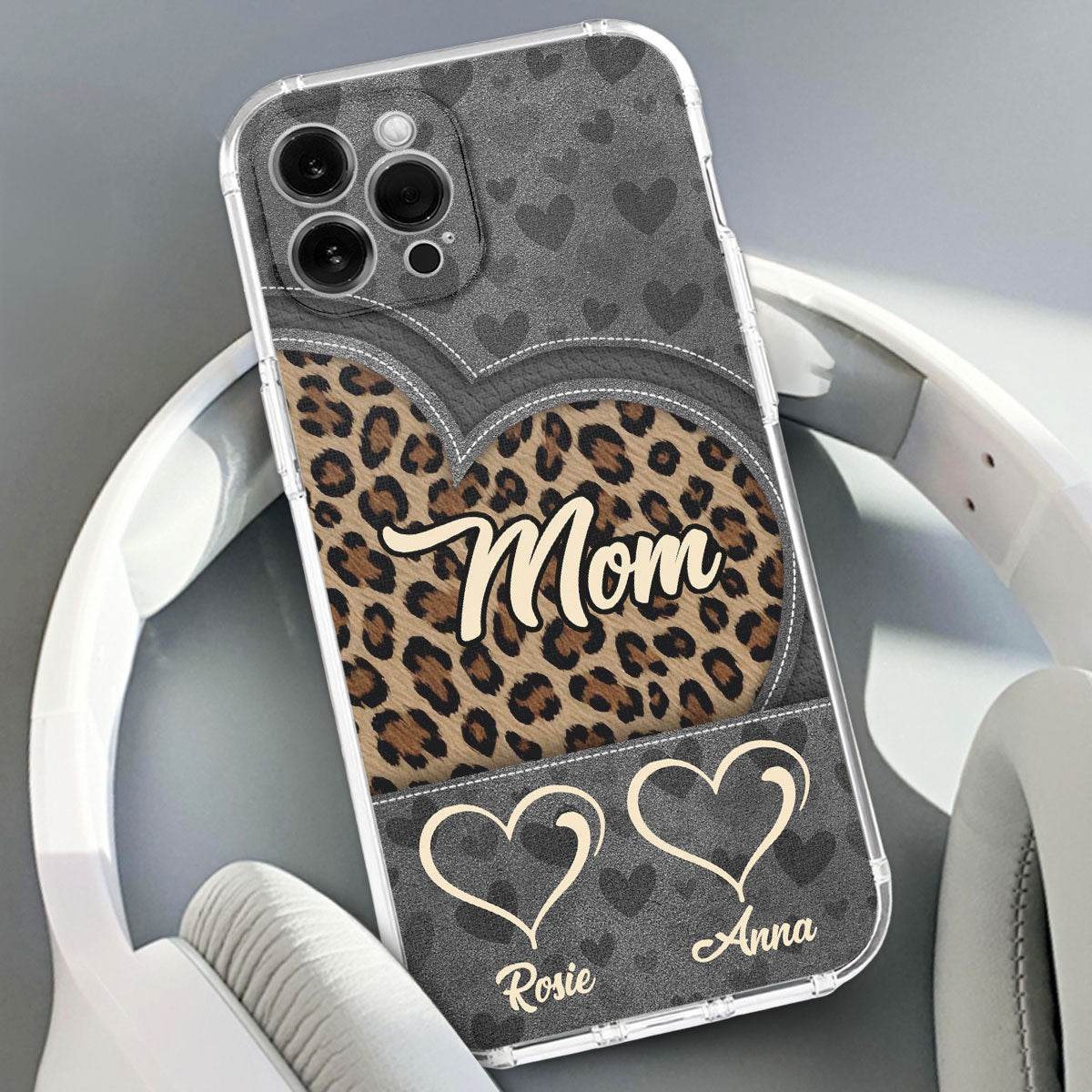 Leopard Heart - Personalized Phone Case