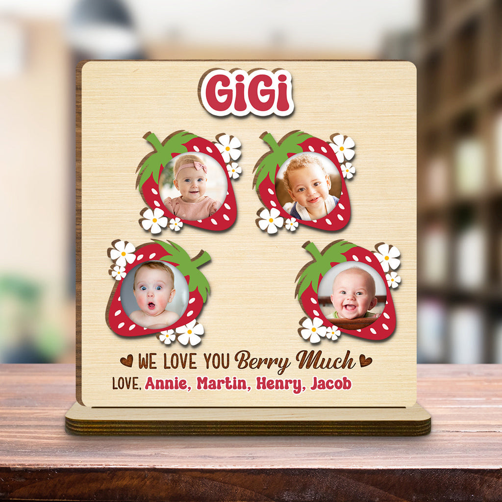 Custom Mother's Day Decor, Gift for Mom & Grandma • Berry Much - Personalized 2-Layer Wood Plaque With Flat Base