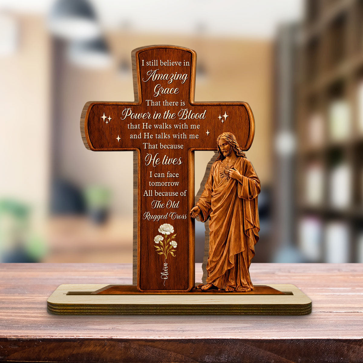 Custom Decor, Christmas Birthday Anniversary Gift Keepsake • You Make The World Better - Personalized 2-Layer Wood Plaque With Flat Base