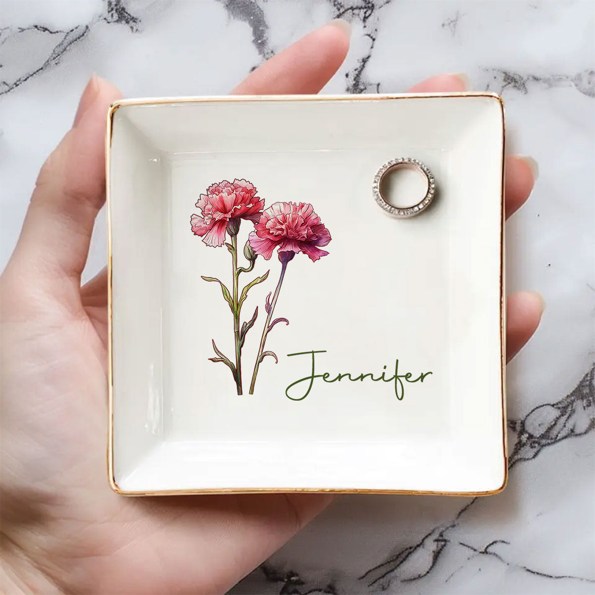 Custom Bestie Trinket Dish, Birthday Christmas Gift For Best Friend • You Are My Sunshine On A Cloudy Day- Personalized Jewelry Dish