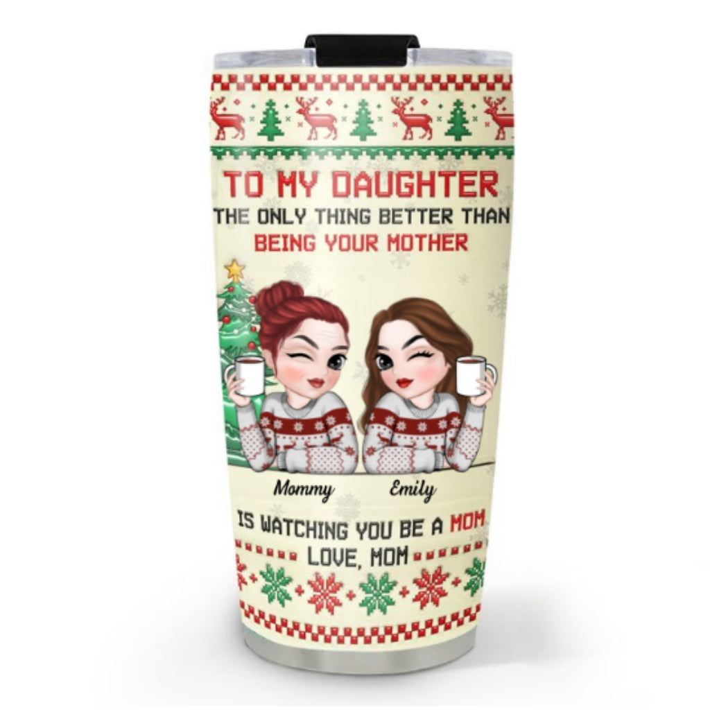 Custom Christmas Birthday Gifts For Daughter • To My Daughter Merry Christmas - Personalized 3D Inflated Effect Tumbler
