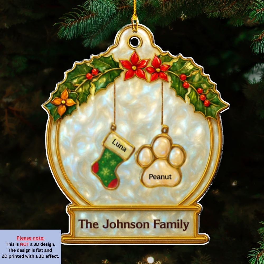 Custom Family Ornament, Christmas Gift for Family Members •  Family Stockings - Personalized Acrylic Ornament
