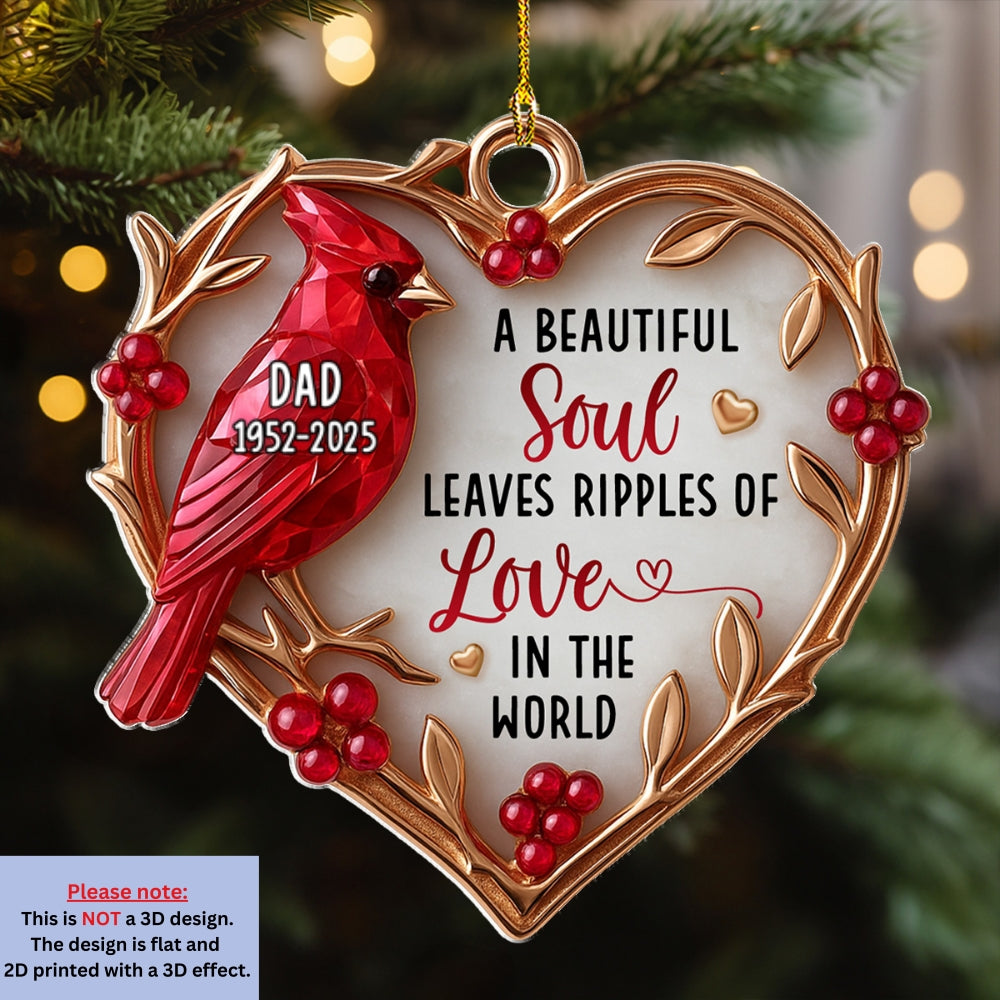 Custom Memorial Christmas Ornament, Sympathy Keepsake •  A Beautiful Soul - Personalized Acrylic Ornament