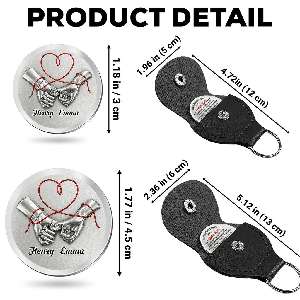 Custom Coin Keychain for Husband, Mother's Day, Anniversary Gifts • Never Forget That I Love You - Personalized Pocket Hug
