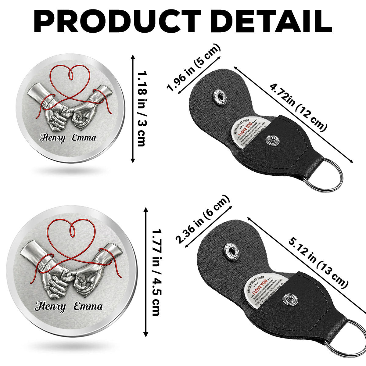 Custom Coin Keychain for Husband, Mother's Day, Anniversary Gifts • Never Forget That I Love You - Personalized Pocket Hug