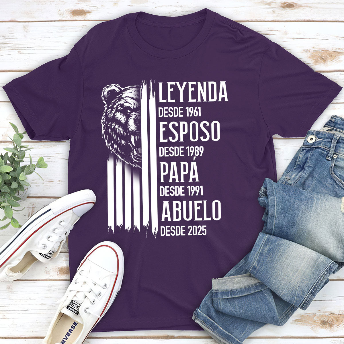 Custom Christmas & Birthday Gift for Dad, Grandpa • El Verdadero Rey – Camiseta Personalizada