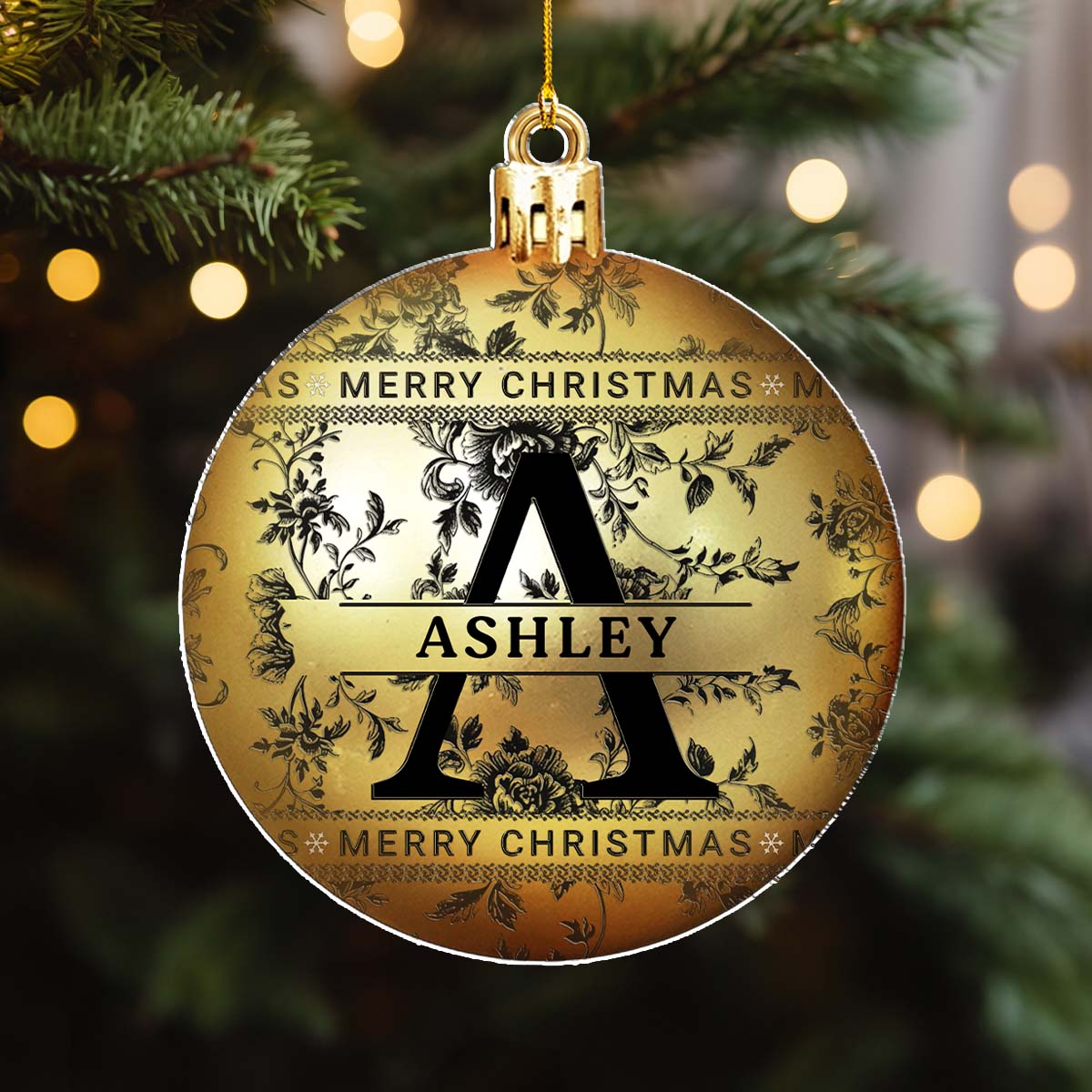 Custom Family Ornament, Christmas Gift for Family Members •  Merry Christmas With Name - Personalized Acrylic Ornament