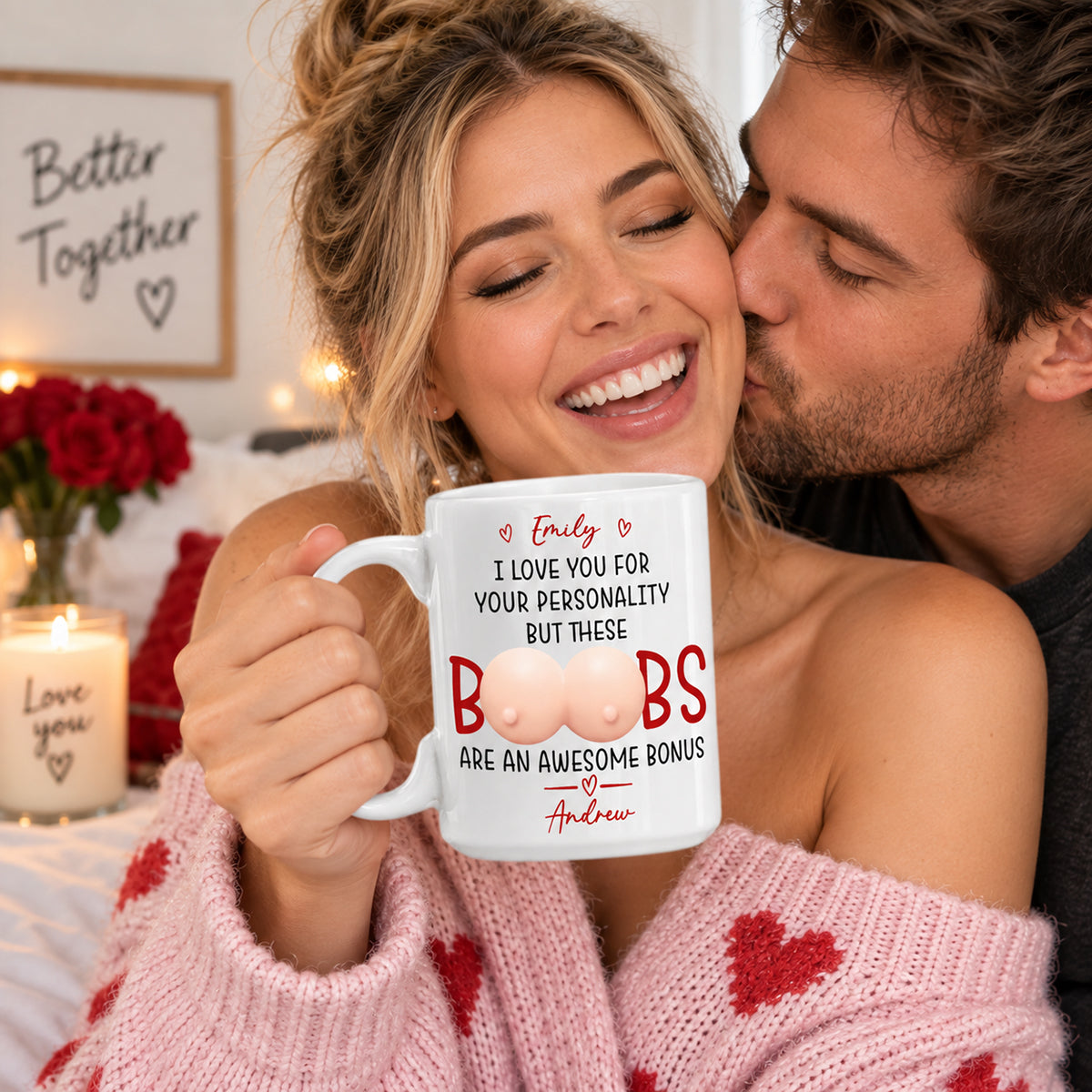 Custom Anniversary Keepsake Gifts For Couple • My Favorite Bonus - Personalized Squishy Mug
