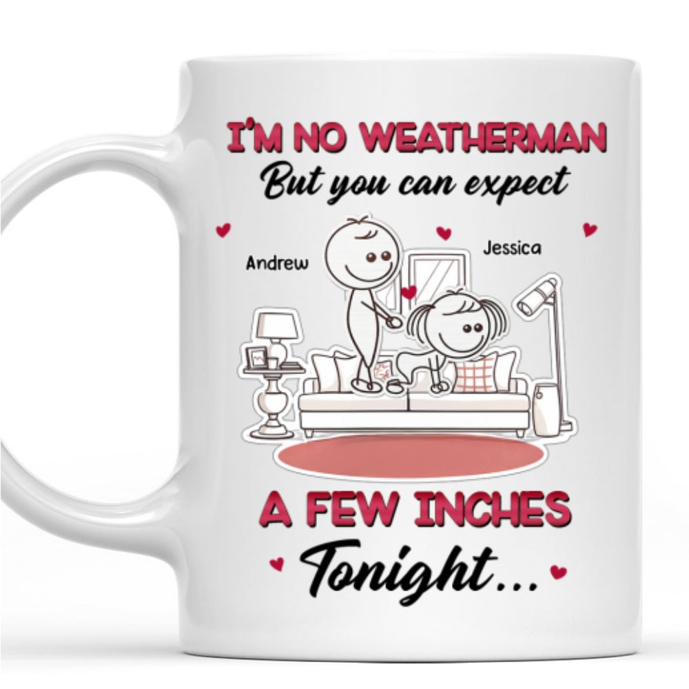 Custom Anniversary Keepsake Gifts For Couple • Forecast Shows Romance Tonight Ahead - Personalized Coffee Mug