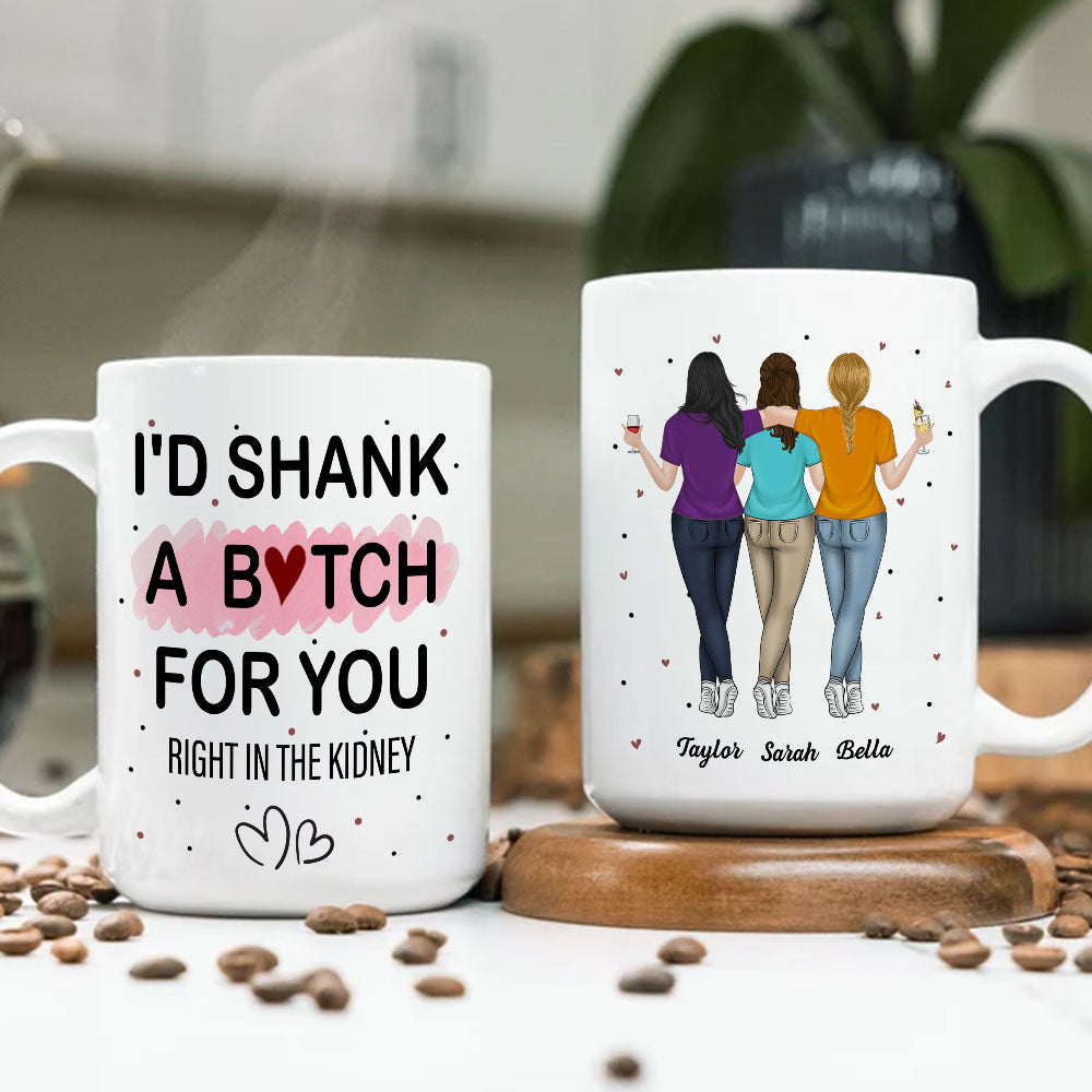 Custom Best Friend, Christmas & Birthday Friendship Keepsake Gift • The Girls - Personalized Coffee Mug