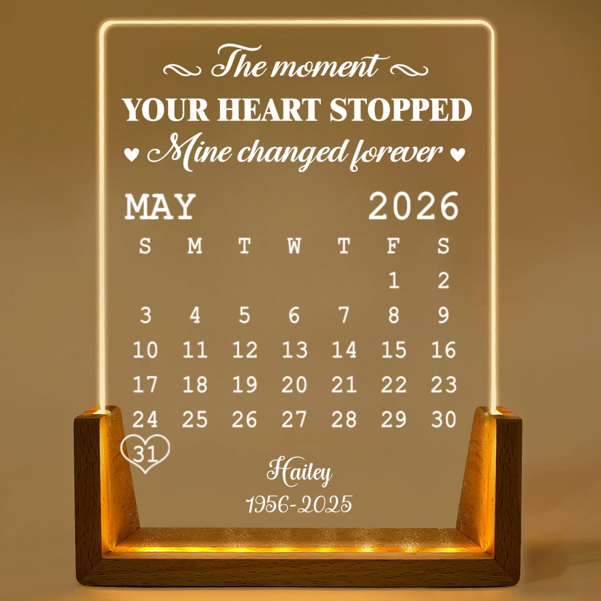 Custom Memorial Gift, Sympathy Keepsake For Loved Ones • The Moment - Personalized Night Light