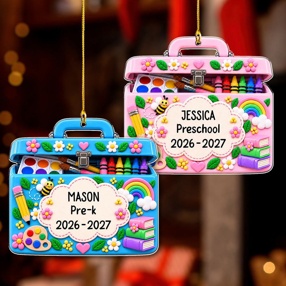 Custom Family Ornament, Christmas Gift for Family Members •  Learning Starts Here - Personalized Acrylic Ornament