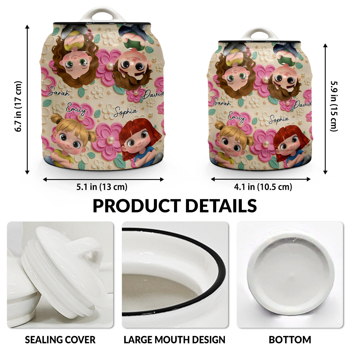 Proud Of Being Grandma - Personalized 3D Inflated Effect Ceramic Jar