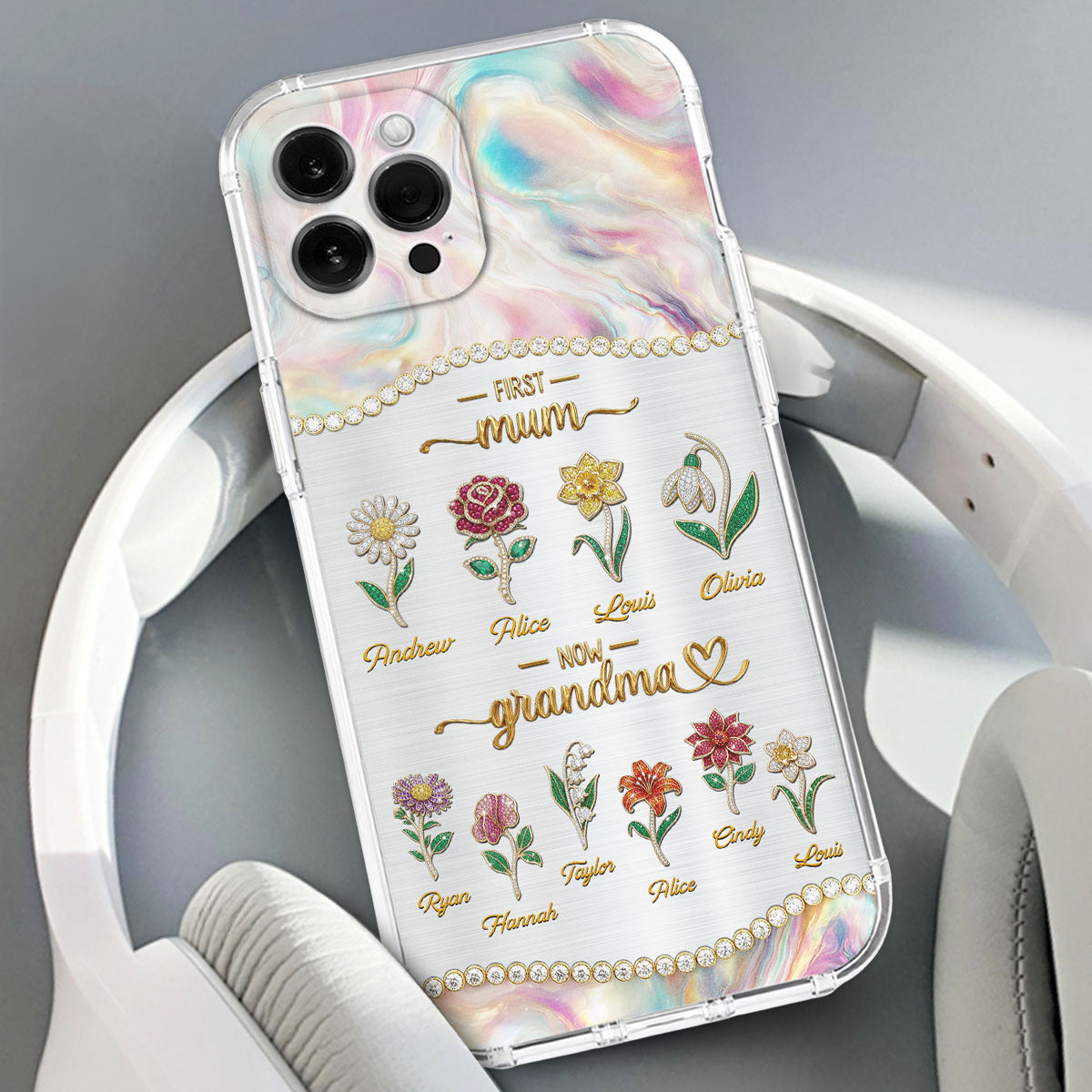 First Mom Now Grandma 2 - Personalized 3D Inflated Effect Phone Case