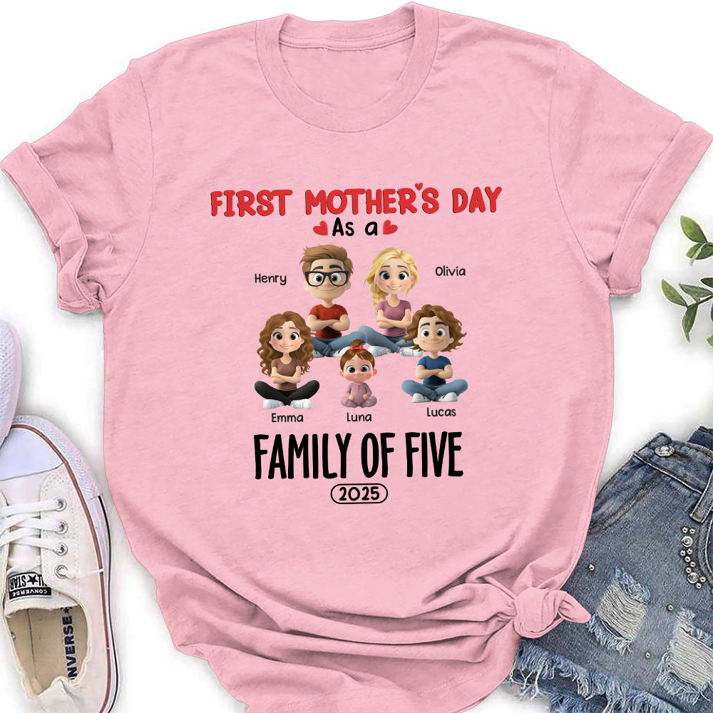Custom First Mother's Day for Daughter, Christmas Gift for New Mom • Family Of Three - Personalized T-shirt And Onesie