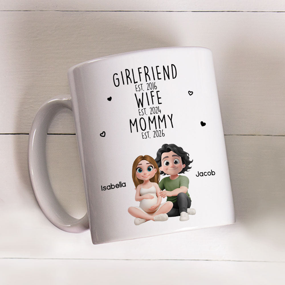Custom First Mother's Day, Christmas Gift for New Mom • Girlfriend Wife Mommy - Personalized Coffee Mug