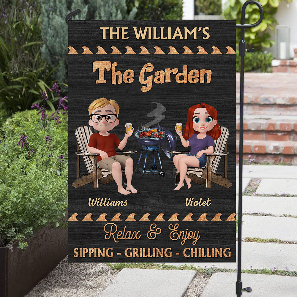Pool And Patio Sipping Chilling - Personalized Flag