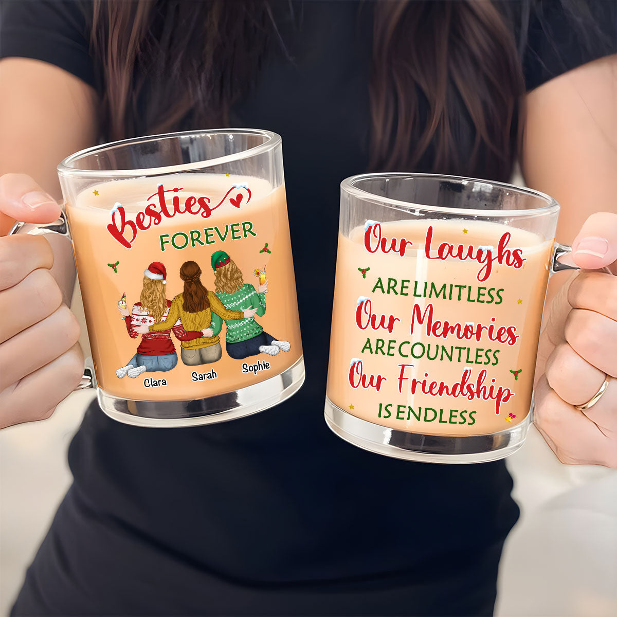 Custom Best Friend, Christmas & Birthday Friendship Keepsake Gift • Our Friendship - Personalized Glass Mug