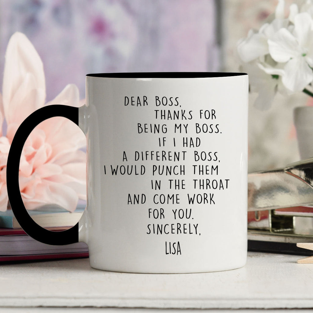 Custom Coworker, Christmas & Birthday Team Appreciation Gift • If I Had A Different Boss - Personalized Accent Mug