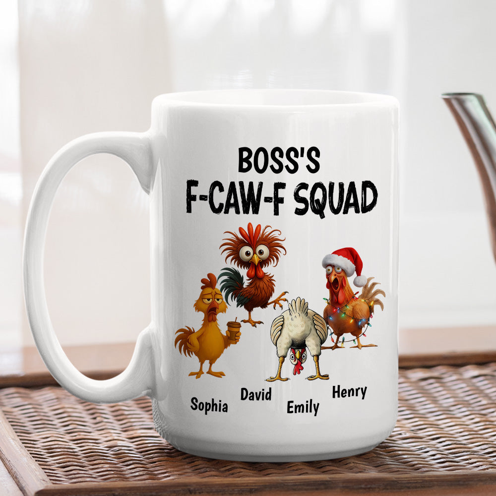 Custom Coworker, Christmas & Birthday Team Appreciation Gift • Boss FCAWF Squad - Personalized Coffee Mug