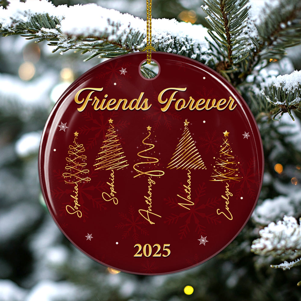 Custom Friendship Christmas Ornament, Best Friend Gift •  Gift For Friends 2025 - Personalized Ceramic Ornament