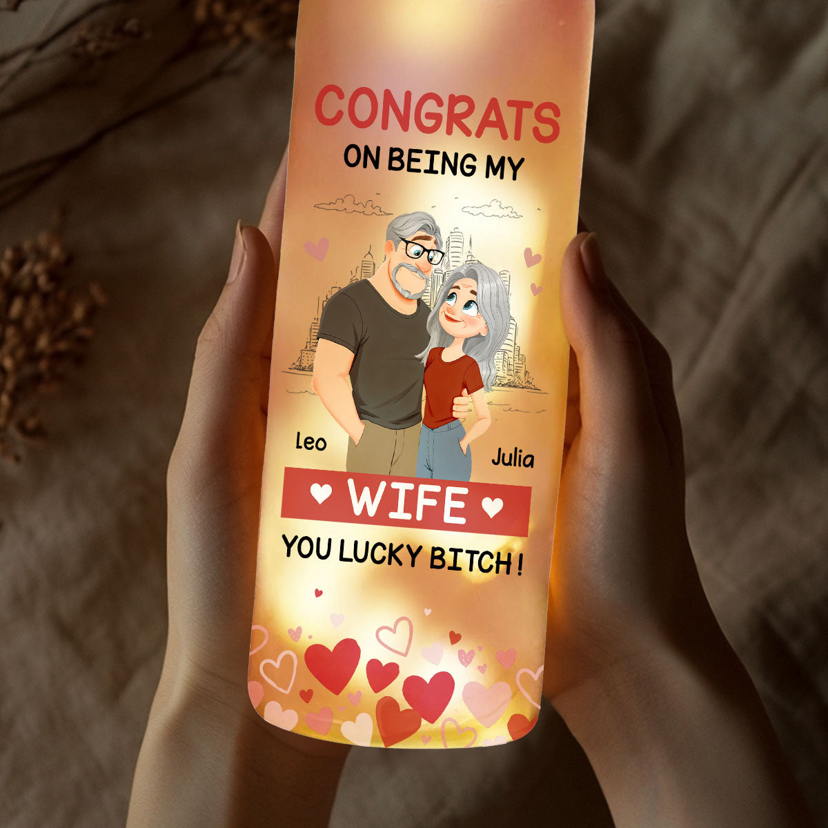 Love Is You - Personalized Bottle Lamp