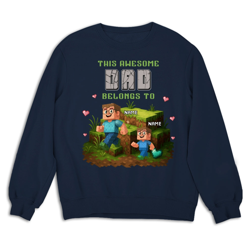 Custom Father's Day, Special Gift for Dad & Grandpa • Dad Blocky Quest - Personalized Shirt