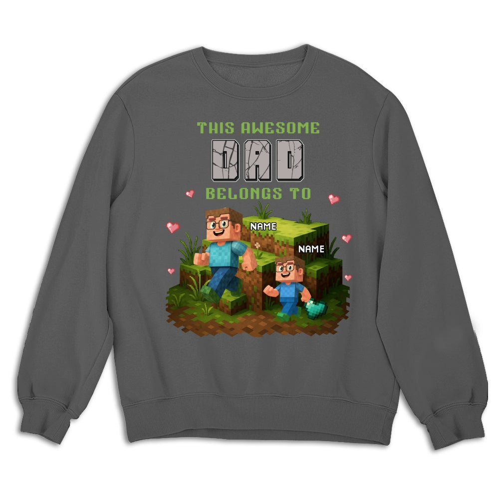 Custom Father's Day, Special Gift for Dad & Grandpa • Dad Blocky Quest - Personalized Shirt