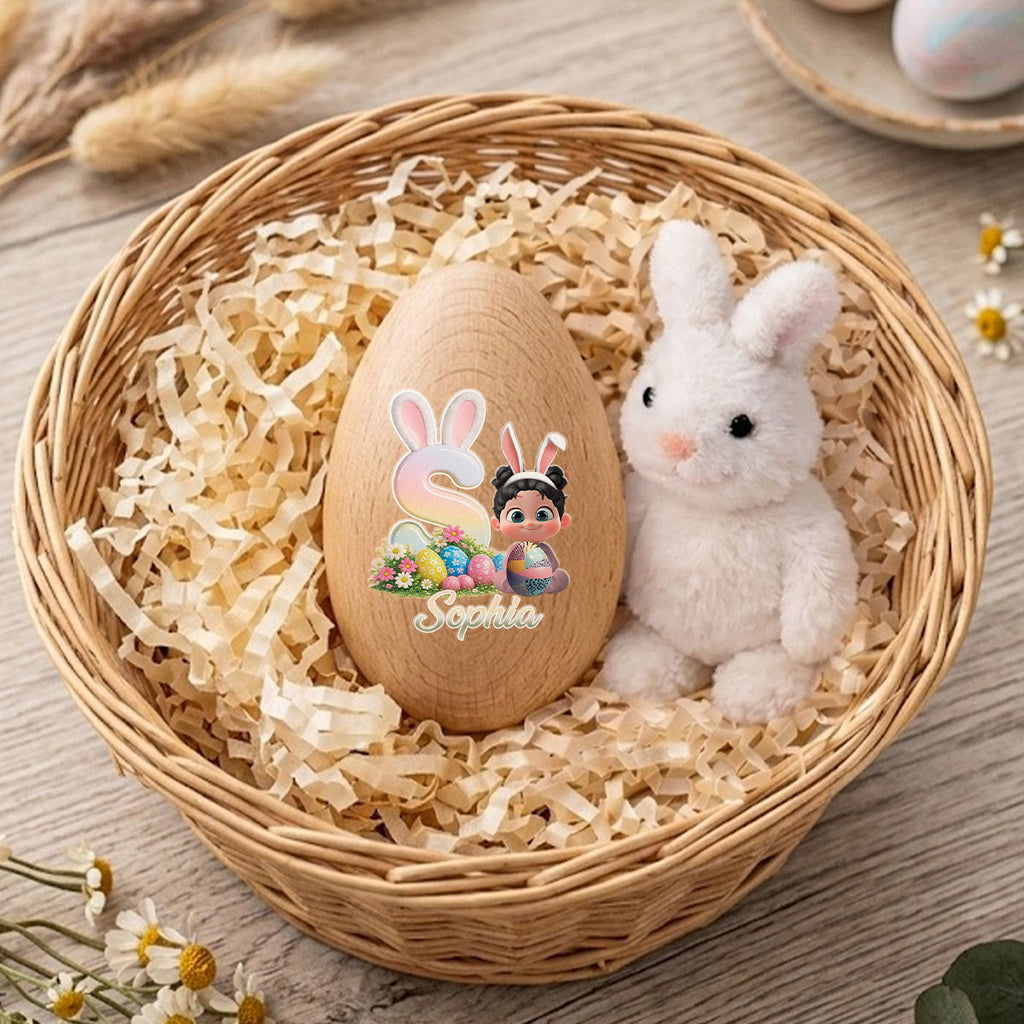 Easter Bunny - Personalized Wooden Egg Shaker