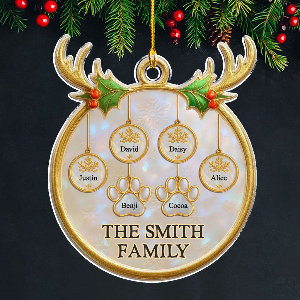 Custom Family Ornament, Christmas Gift for Family Members •  Family Keepsake - Personalized Acrylic Ornament