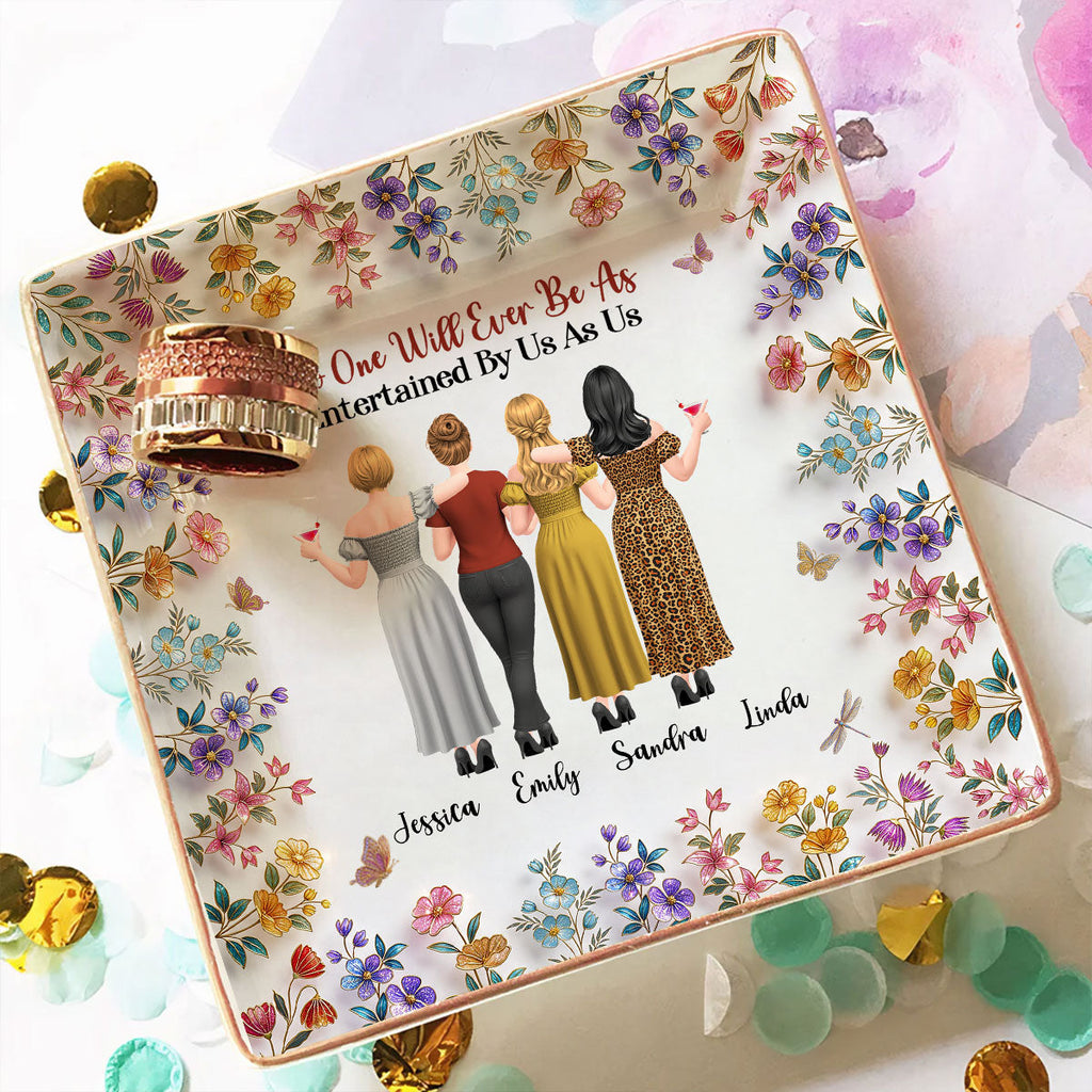 Custom Bestie Trinket Dish, Birthday Christmas Gift For Best Friend • Funny Besties - Personalized Jewelry Dish