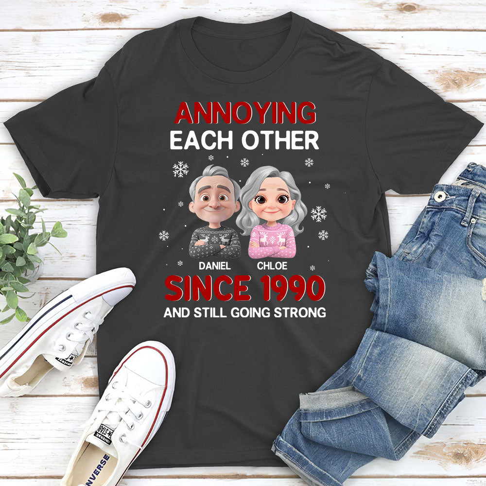 Custom Christmas Anniversary Keepsake Gifts For Husband • Annoying Each Other Christmas - Personalized Shirt