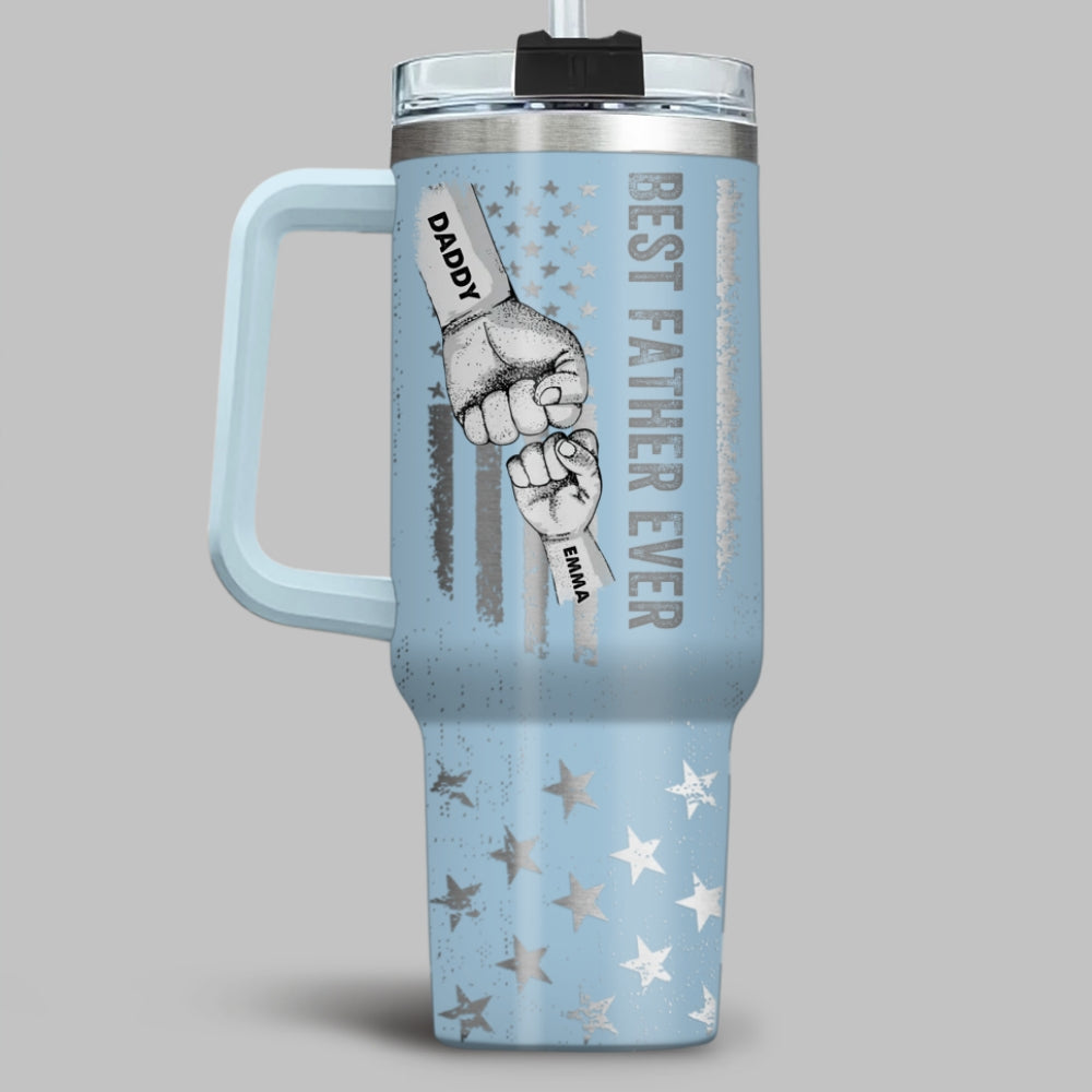 Custom Father's Day Birthday Gifts For Dad • Best Dad - Personalized Engraved 40oz Tumbler With Handle