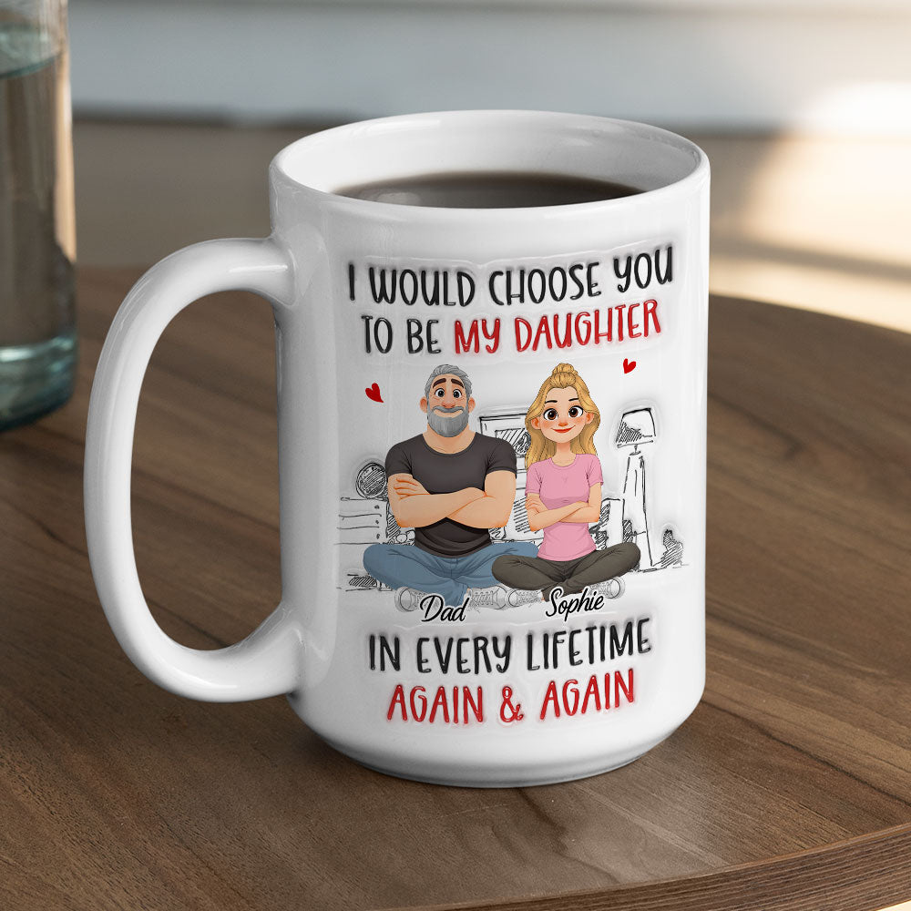 Custom Mother's Day Gift for Daughter • Again And Again - Personalized 3D Inflated Effect Mug