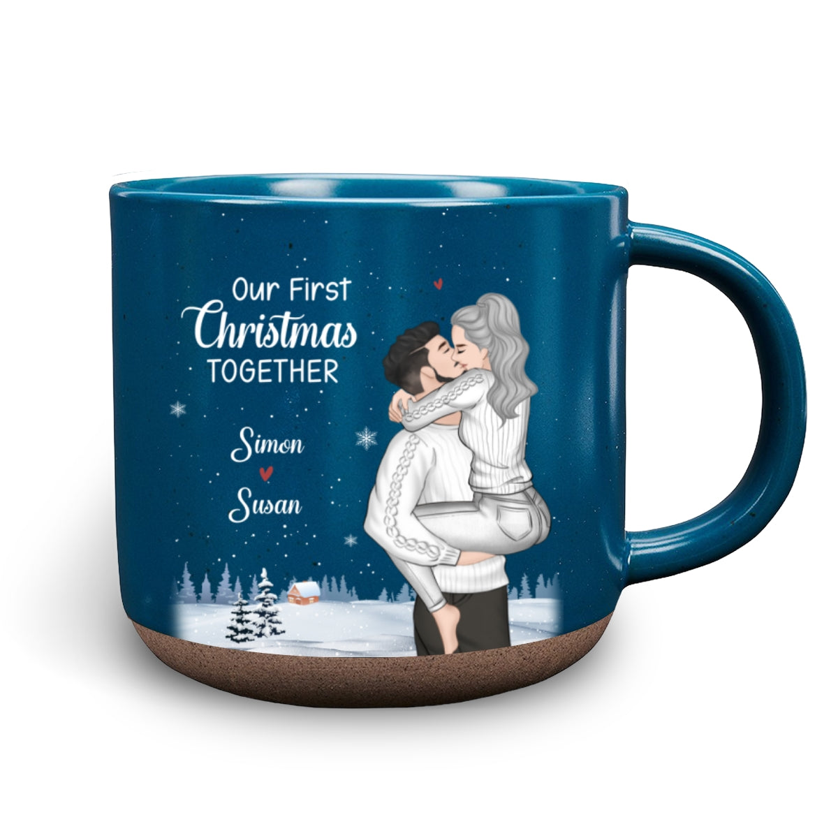 Custom Anniversary Keepsake Gifts For Couple • First Christmas Together - Personalized Pottery Mug