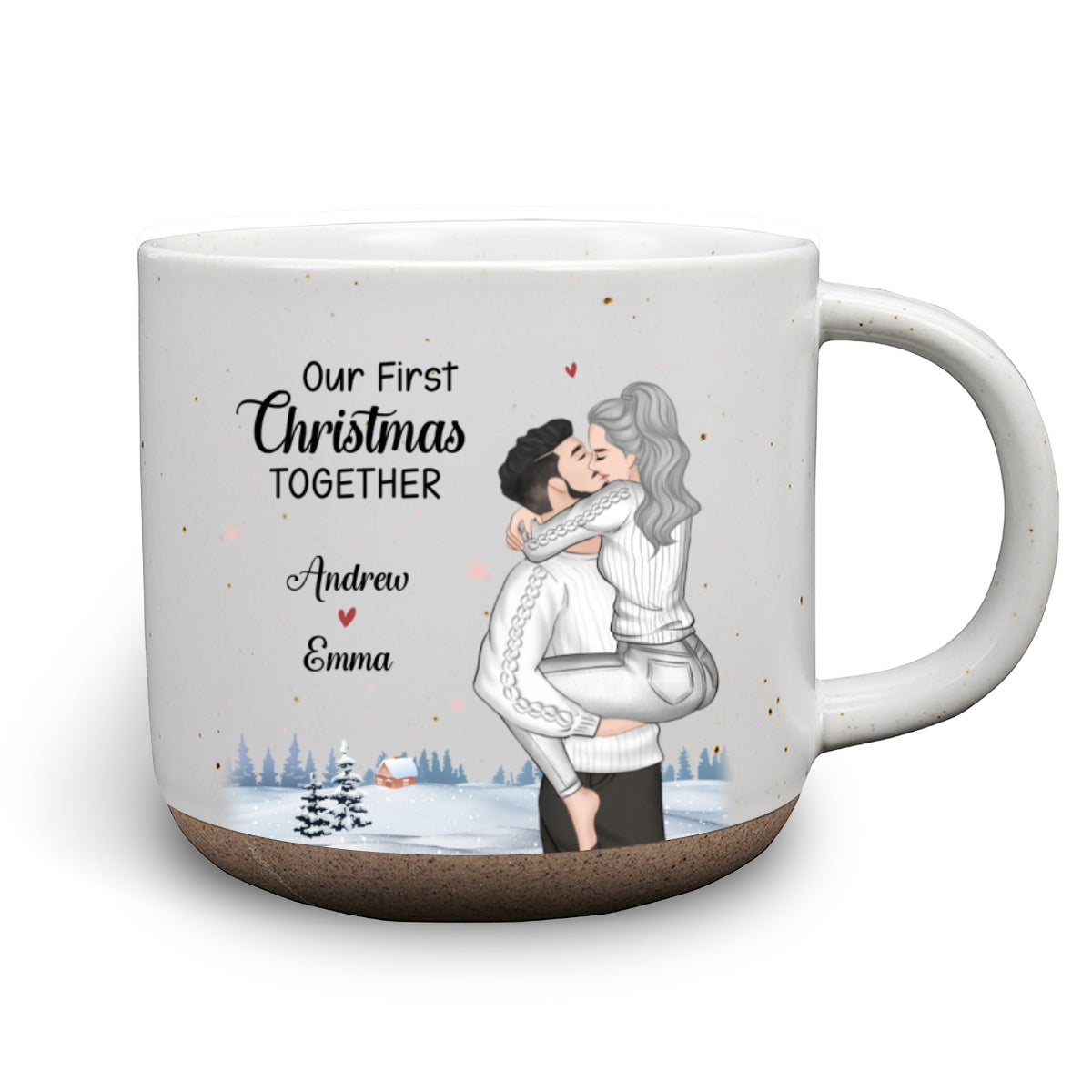 Custom Anniversary Keepsake Gifts For Couple • First Christmas Together - Personalized Pottery Mug