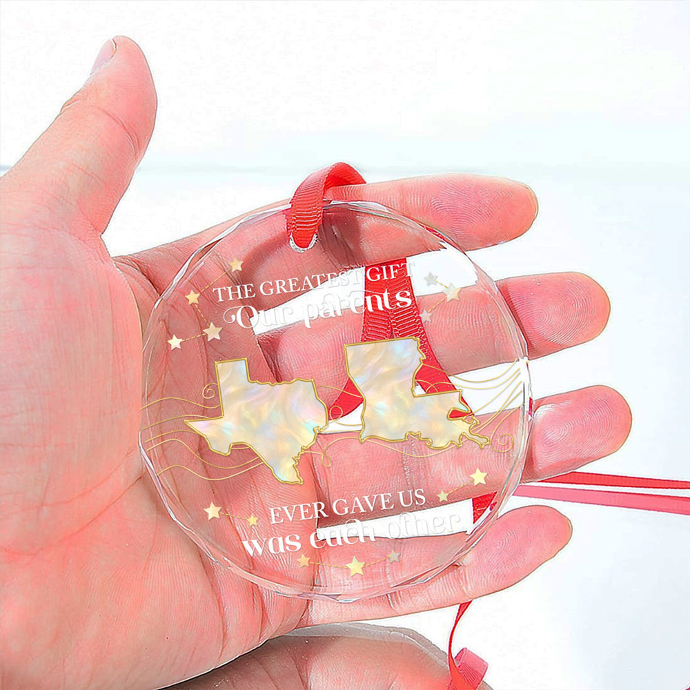 Custom Brothers & Sisters Christmas Ornament •  Sibling Of Pearl - Personalized Glass Ornament