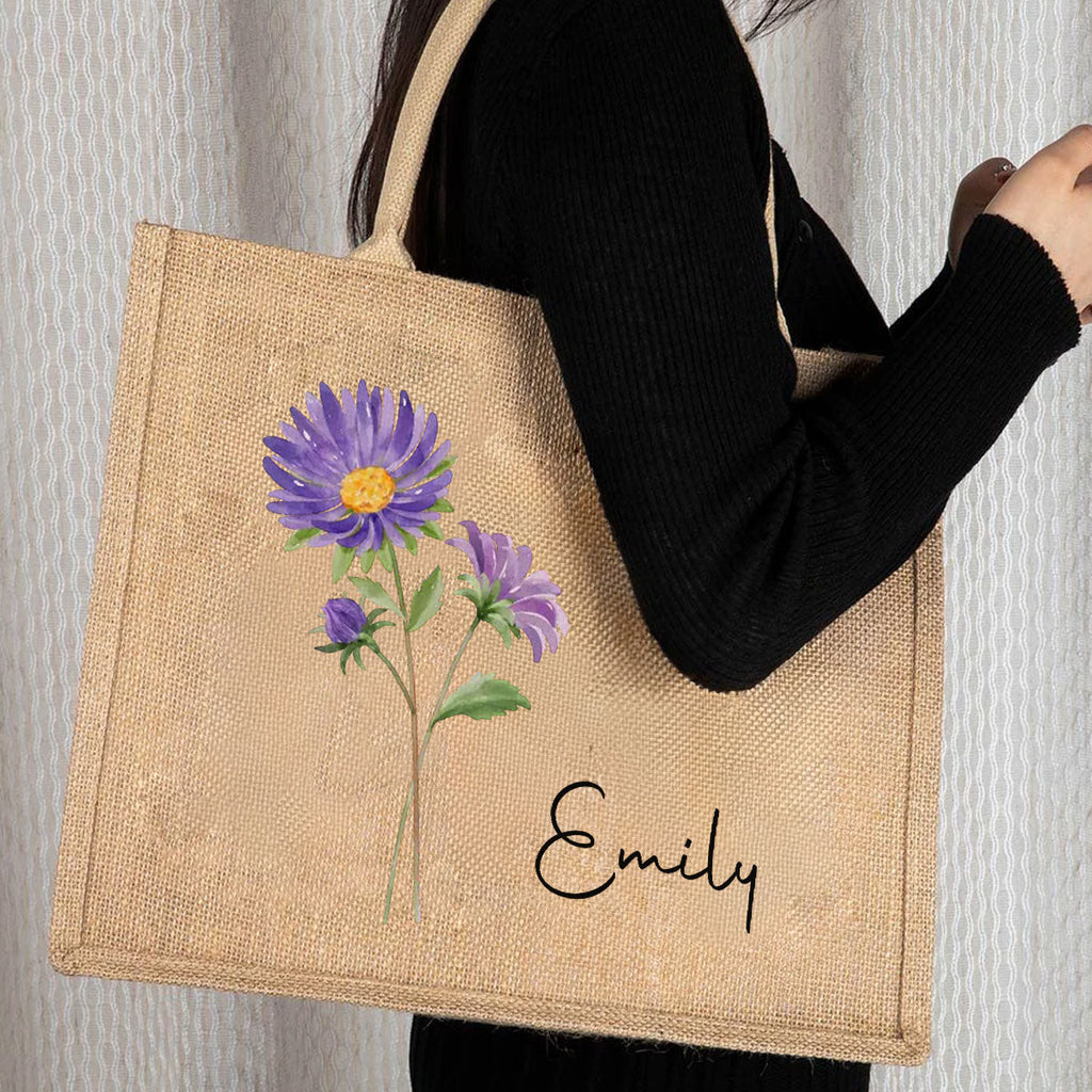 Friends Are Flowers That Never Fade - Personalized Jute Tote Bag