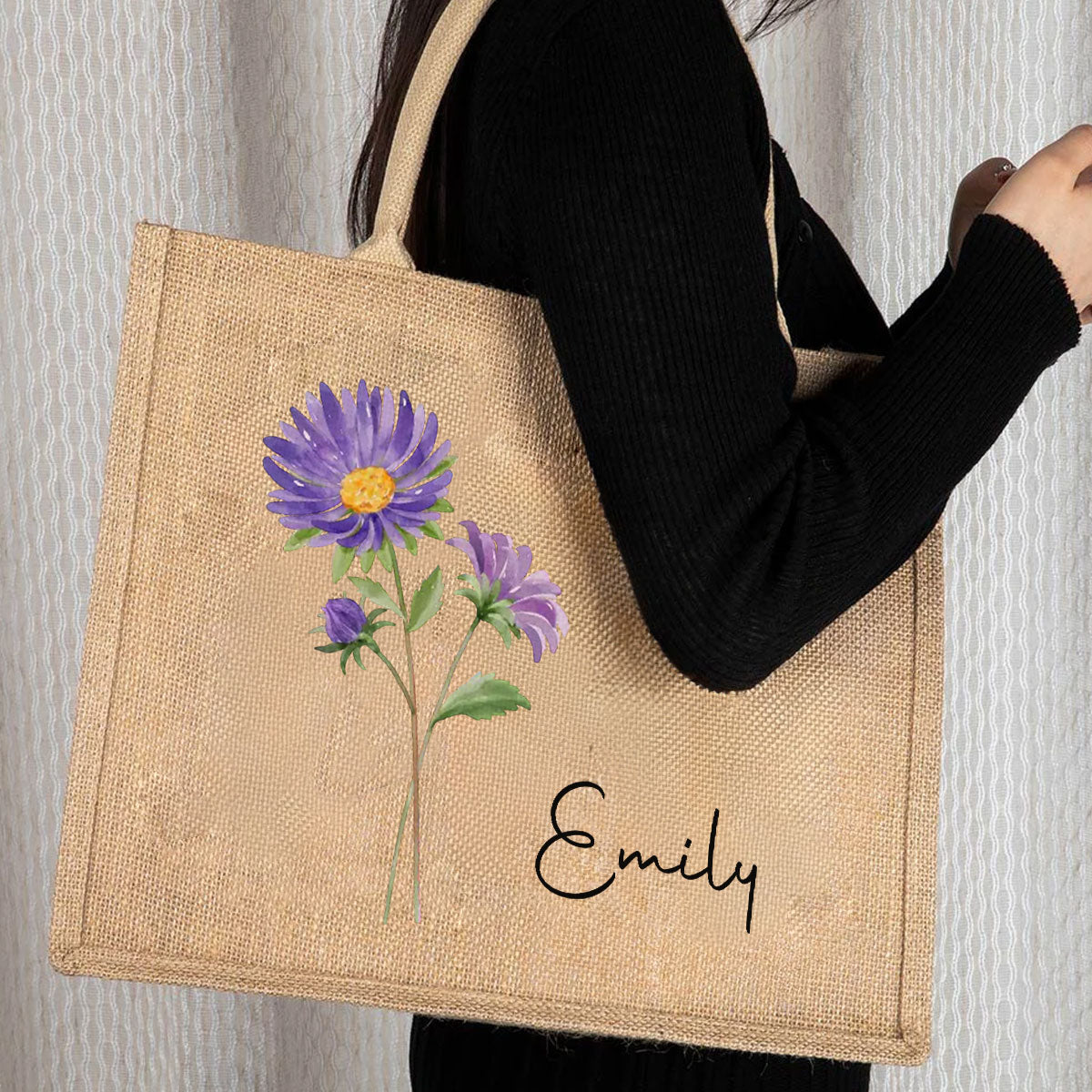 Friends Are Flowers That Never Fade - Personalized Jute Tote Bag
