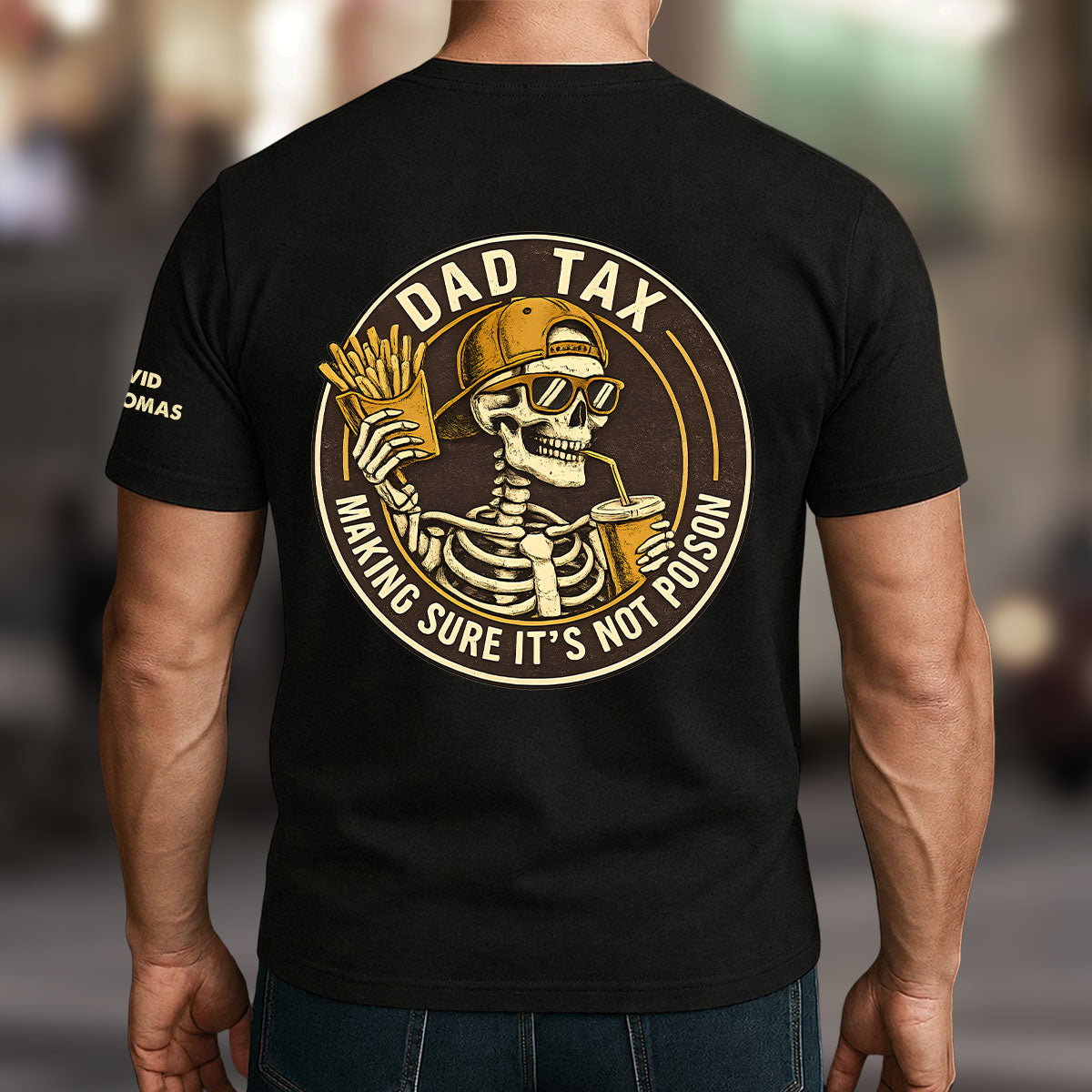 Custom Father's Day, Special Gift for Dad & Grandpa • Dad Tax Vintage - Personalized Shirt With Design On Sleeve