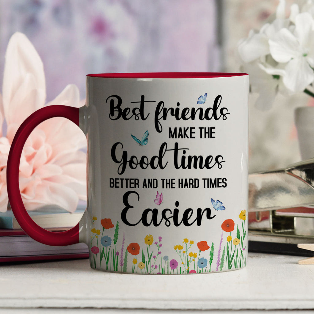 Custom Best Friend, Christmas & Birthday Friendship Keepsake Gift • Good Times Better With Friends - Personalized Accent Mug