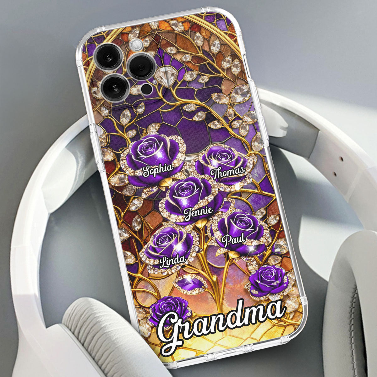 Rose Flower Grandma - Personalized 3D Effect Phone Case