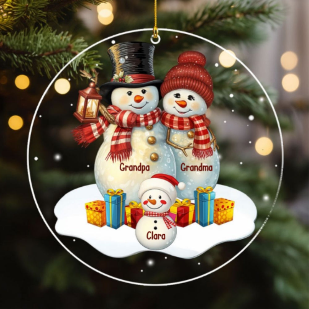Custom Keepsake Christmas Ornament •  Grandparents With Grandkids - Personalized Acrylic Ornament