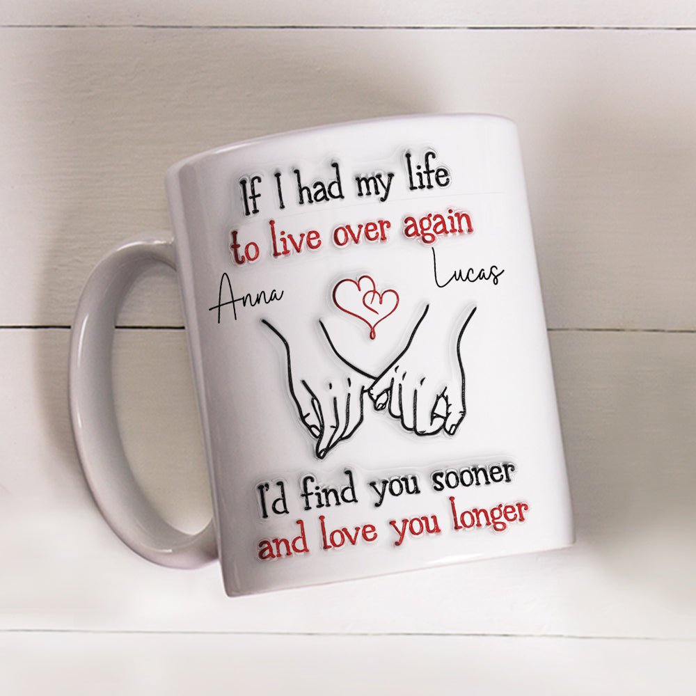 Custom Anniversary Keepsake Gifts For Couple • Love You Longer - Personalized 3D Inflated Effect Mug