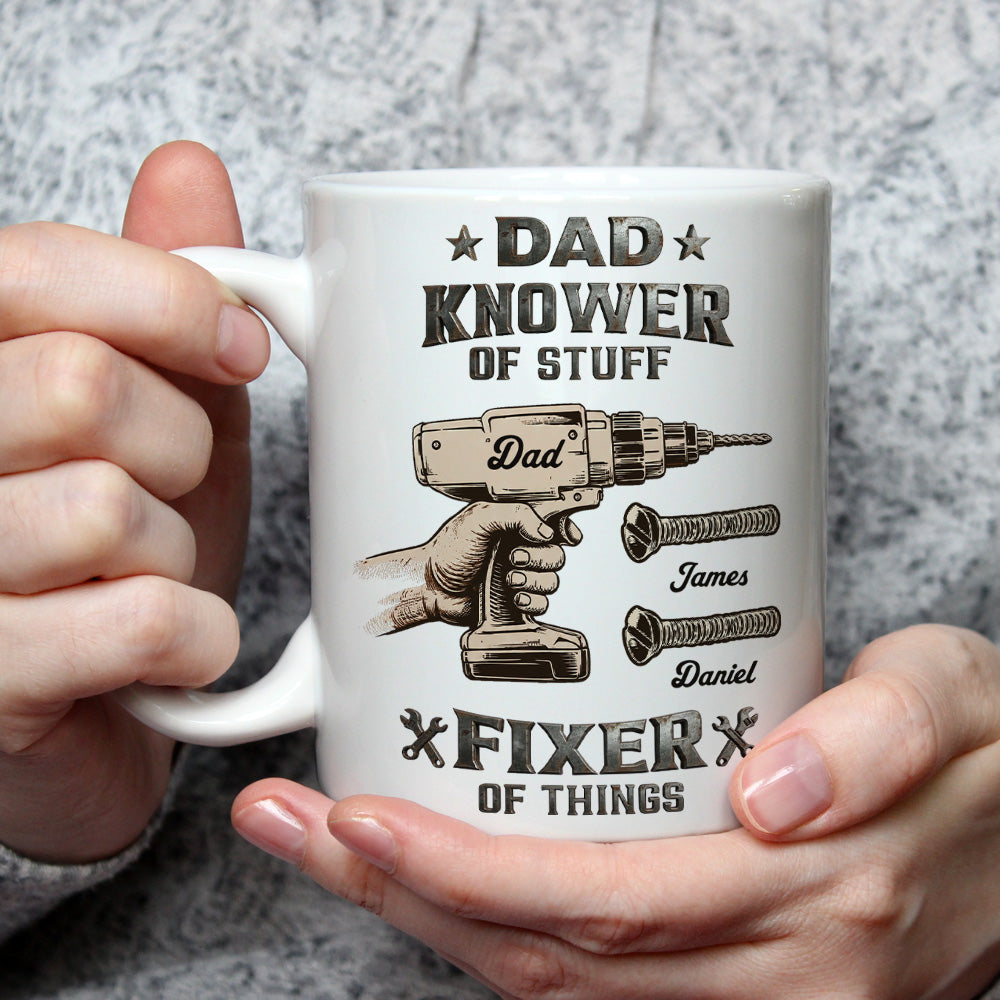 Custom Father's Day, Special Gift for Dad & Grandpa • Fixer Of Things - Personalized Coffee Mug