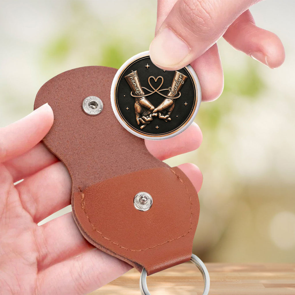Custom Coin Keychain for Wife, Couple Anniversary Valentine's Day Gifts • My Love For You - Personalized Pocket Hug