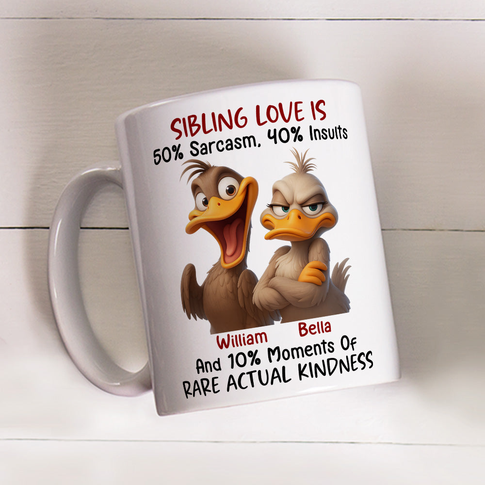 Custom Christmas & Birthday Gift for Brother & Sister • Sibling Love Sarcasm - Personalized Coffee Mug