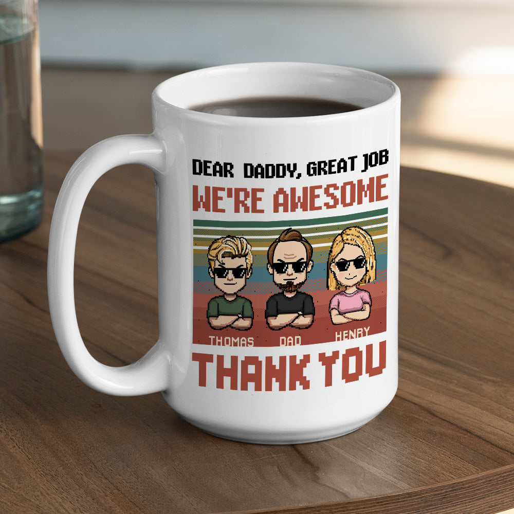 Custom Father's Day, Special Gift for Dad & Grandpa • Dear Awesome Father - Personalized Coffee Mug